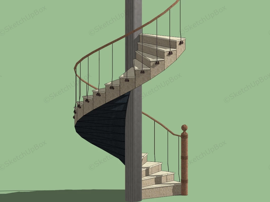 Stone Spiral Staircase sketchup model preview - SketchupBox