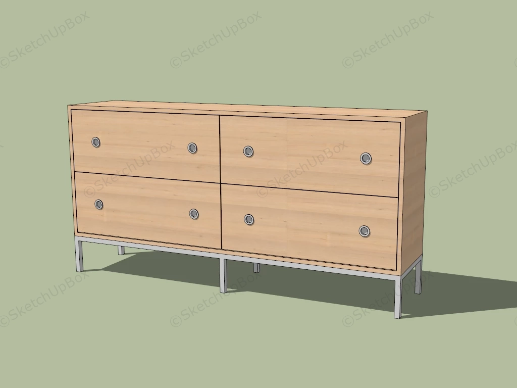 4 Drawer Dresser sketchup model preview - SketchupBox