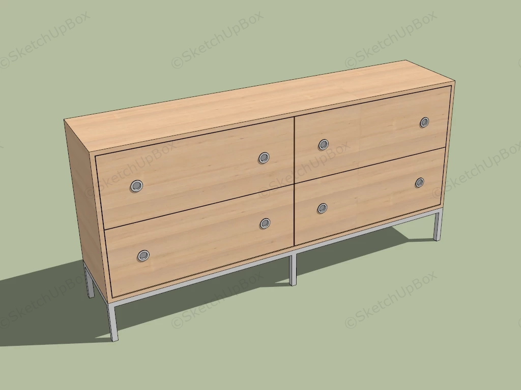 4 Drawer Dresser sketchup model preview - SketchupBox