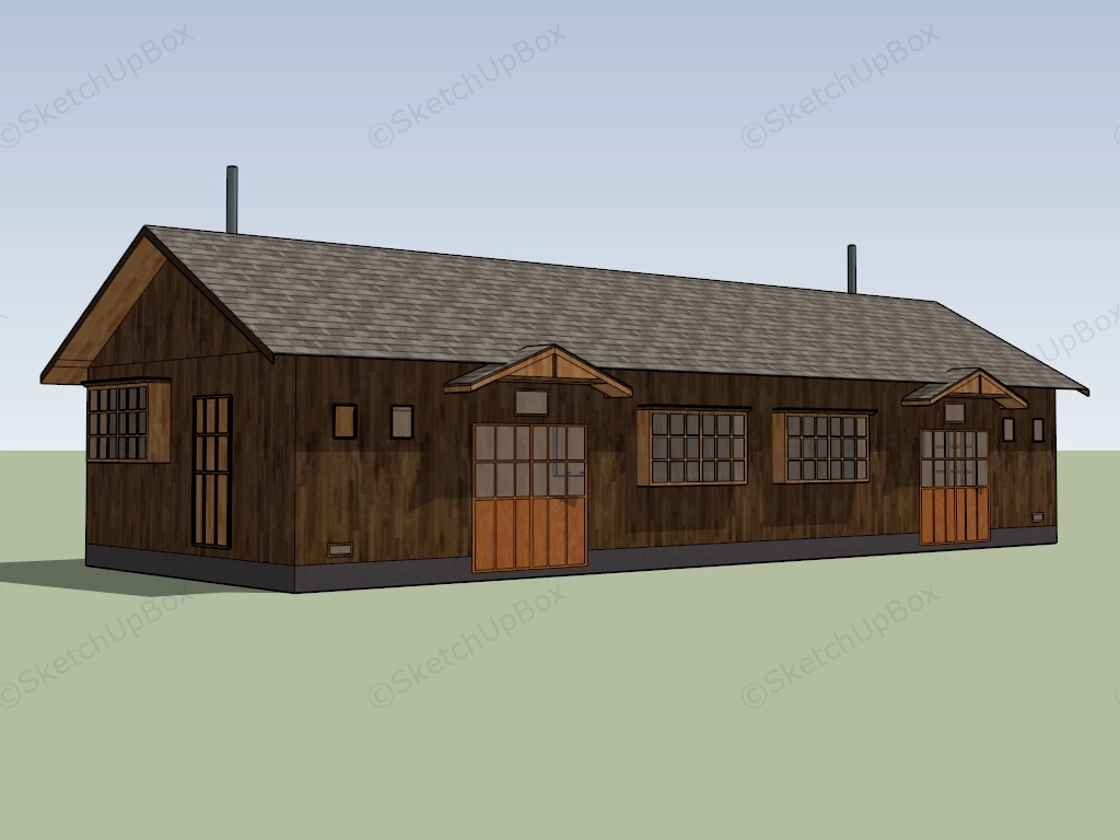 Timber Frame Barn sketchup model preview - SketchupBox