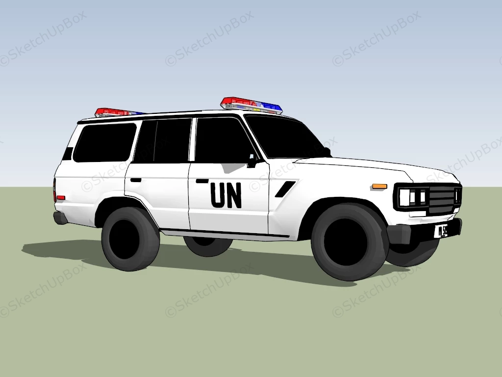 United Nations Police Vehicle sketchup model preview - SketchupBox