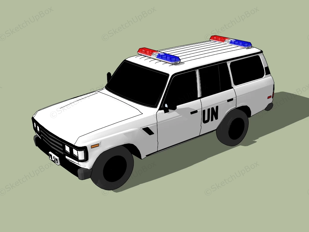 United Nations Police Vehicle sketchup model preview - SketchupBox