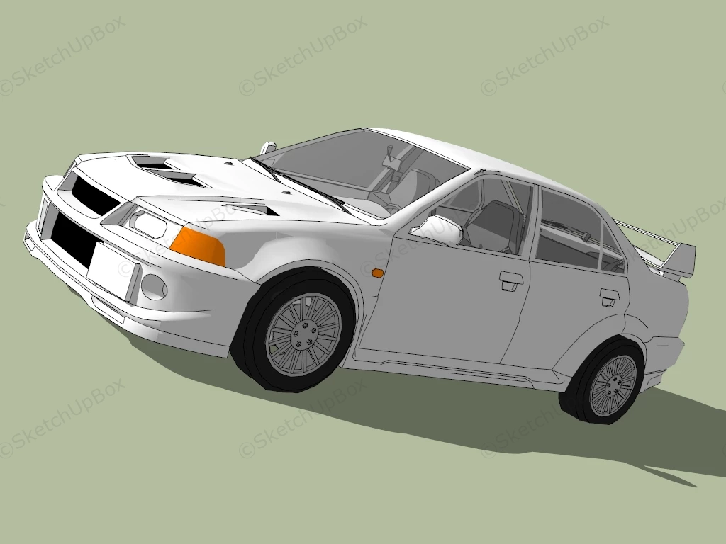 Mitsubishi Lancer Evolution sketchup model preview - SketchupBox