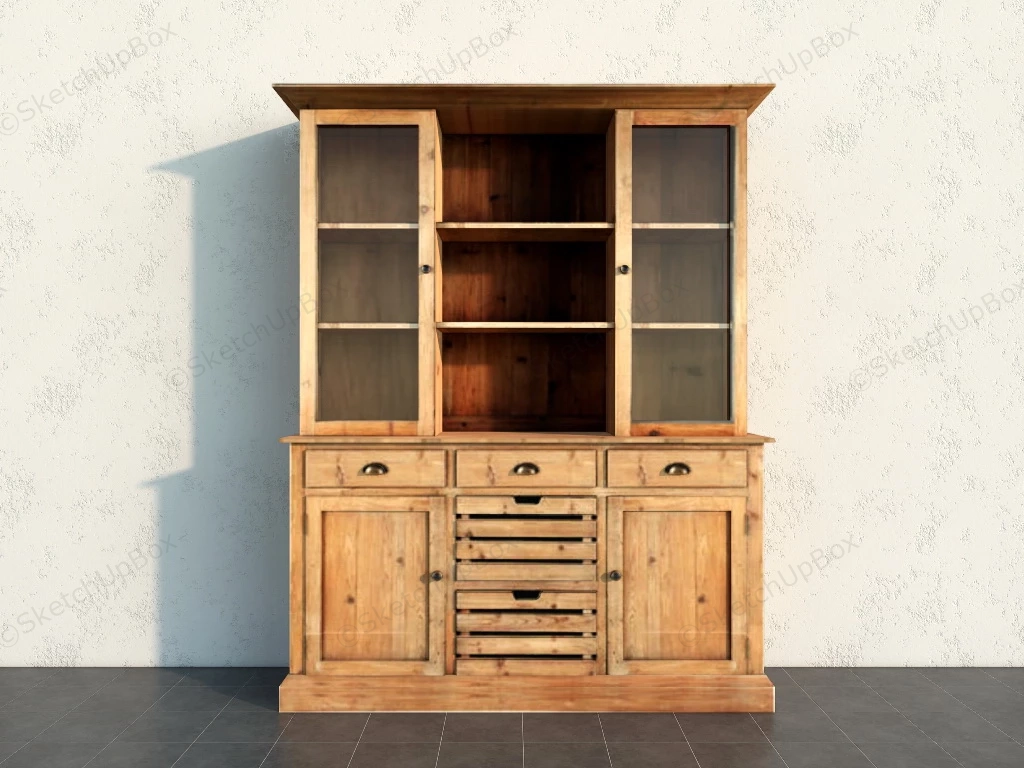 Rustic Wood Cupboard sketchup model preview - SketchupBox