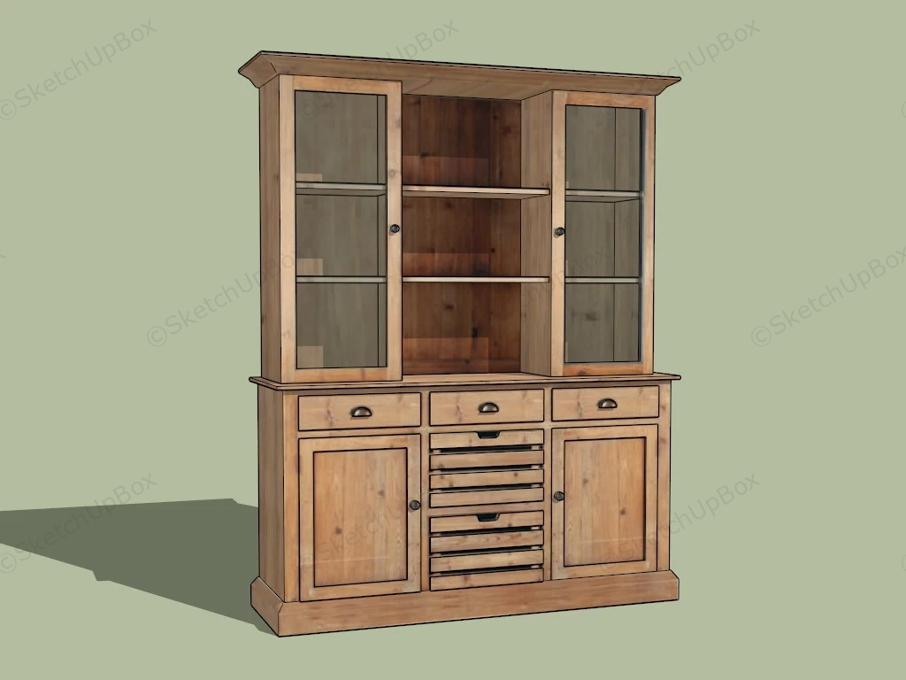 Rustic Wood Cupboard sketchup model preview - SketchupBox