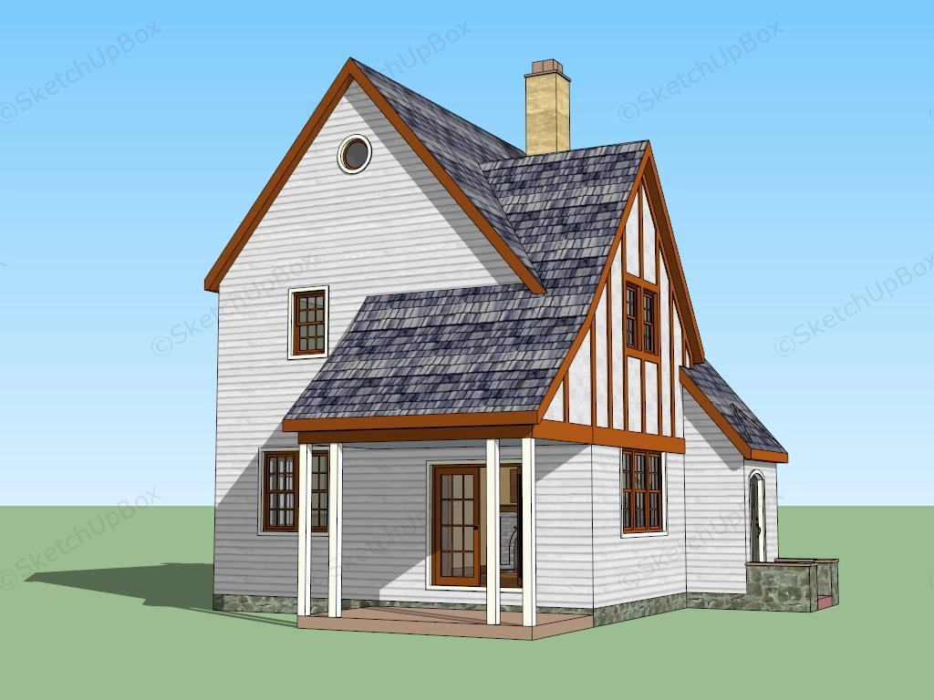 Small Country Cottage sketchup model preview - SketchupBox