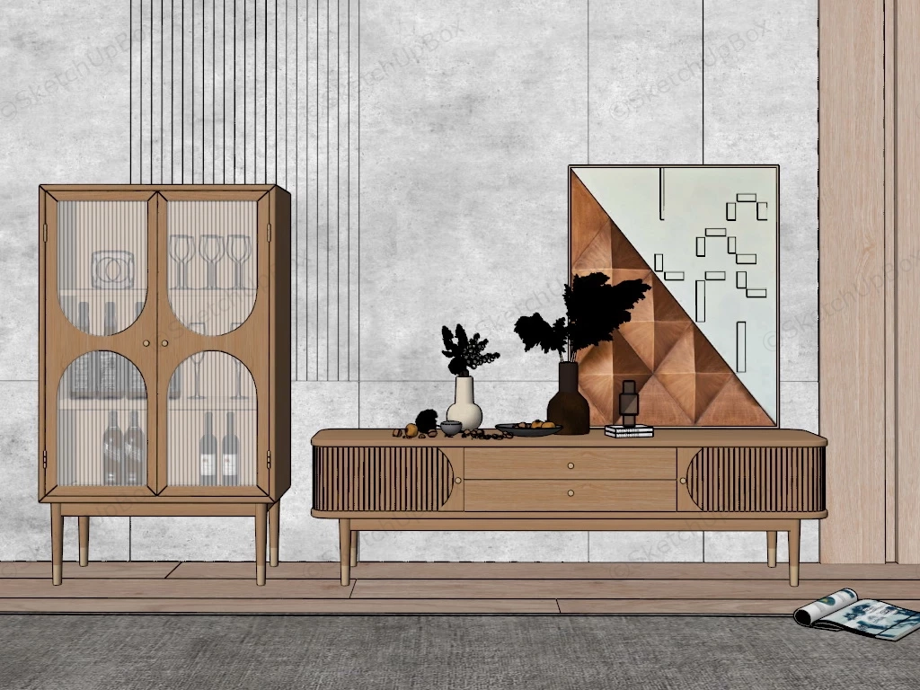 Tv Stand And Sideboard Set sketchup model preview - SketchupBox