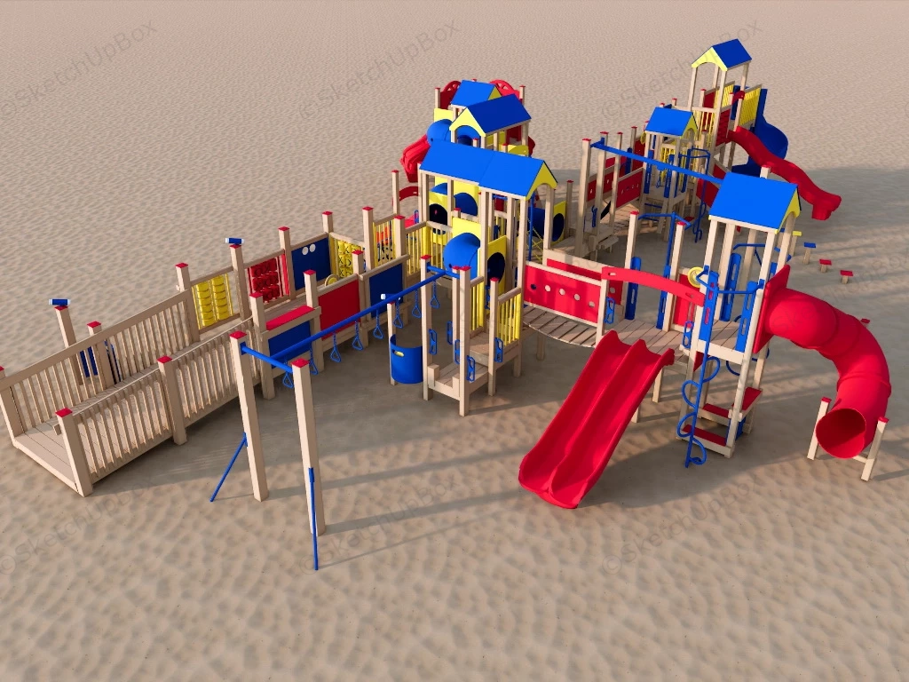 Commercial Kids Playground Set sketchup model preview - SketchupBox