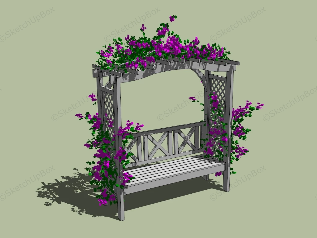 Rose Arbor With Bench sketchup model preview - SketchupBox