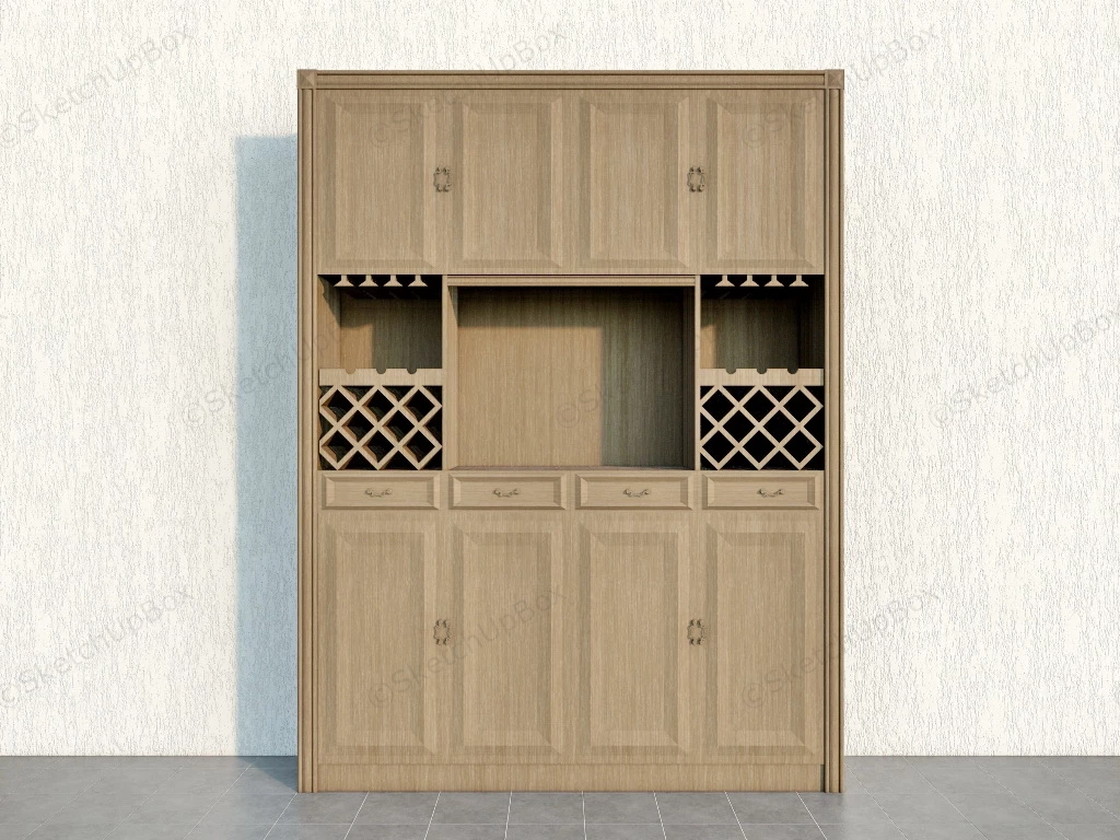 Cupboard With Wine Rack sketchup model preview - SketchupBox