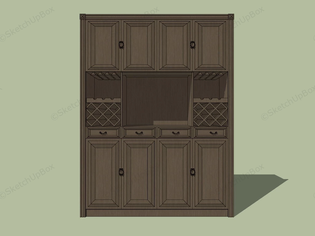 Cupboard With Wine Rack sketchup model preview - SketchupBox