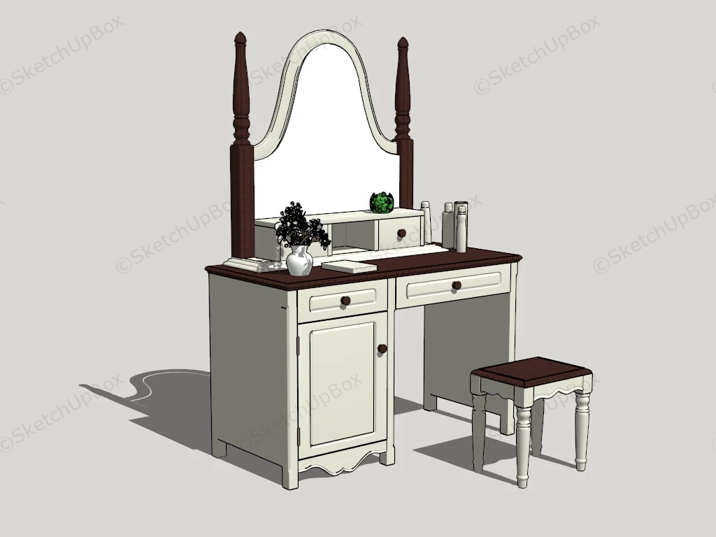 Victorian Dressing Table sketchup model preview - SketchupBox