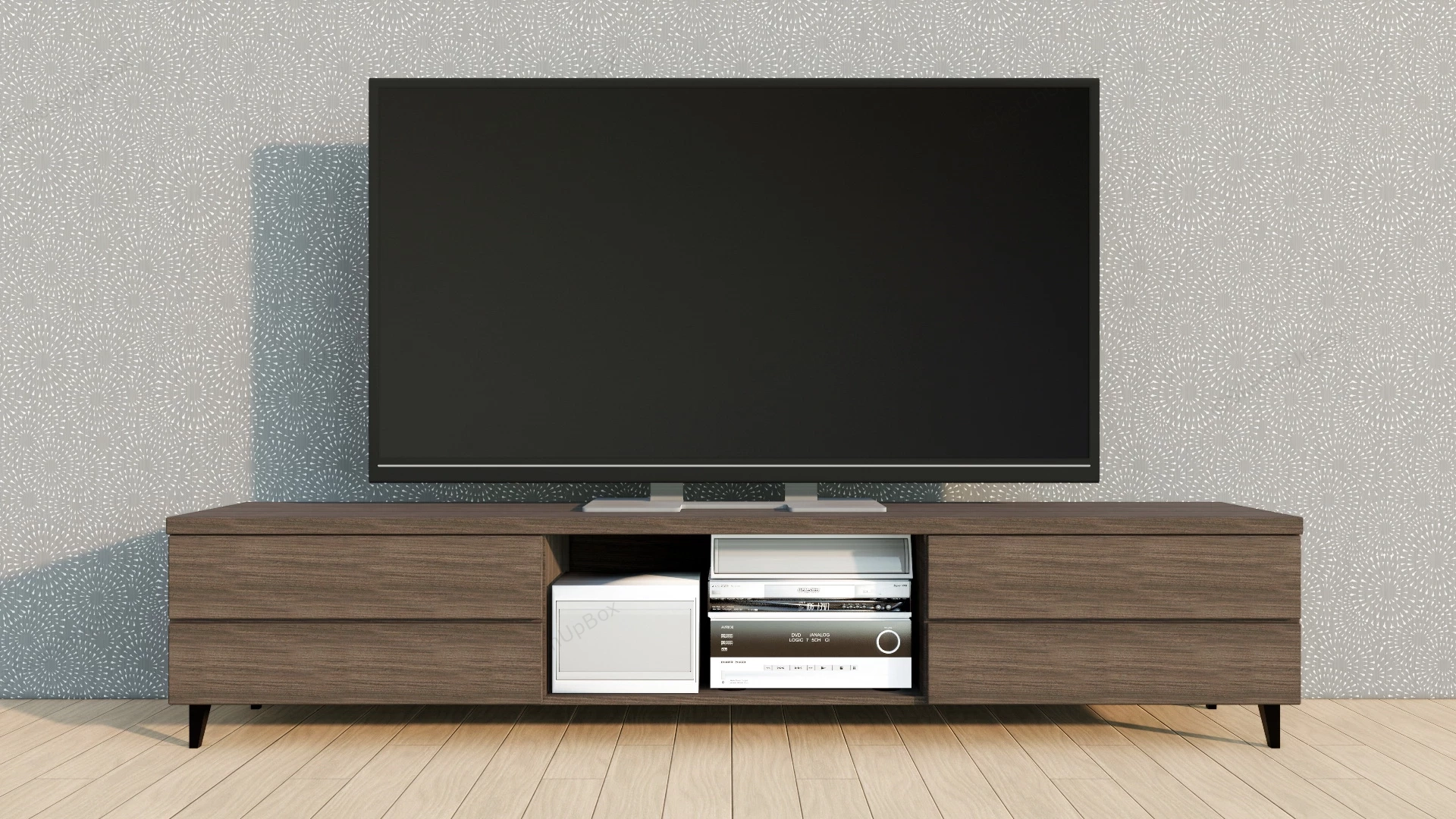 Modern TV Stand Media Console sketchup model preview - SketchupBox