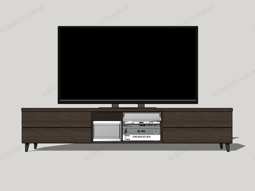 Modern TV Stand Media Console sketchup model preview - SketchupBox