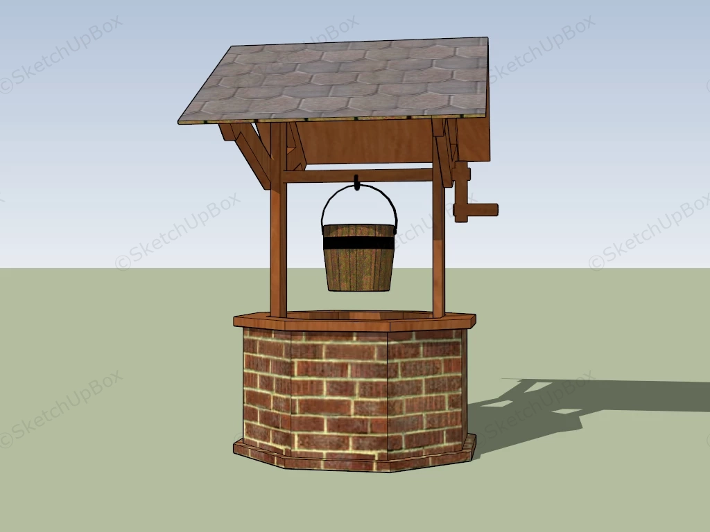 Red Brick Wishing Well sketchup model preview - SketchupBox