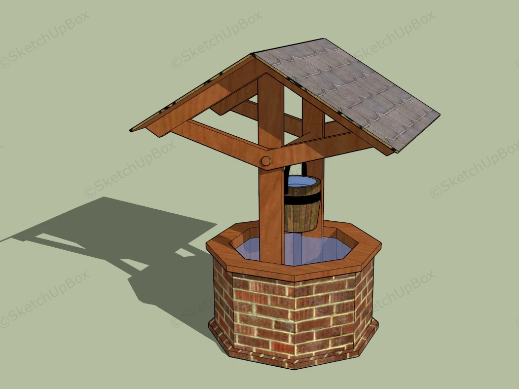 Red Brick Wishing Well sketchup model preview - SketchupBox