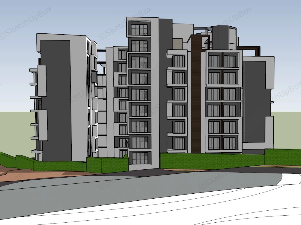 Multi Family Apartment Buildings sketchup model preview - SketchupBox