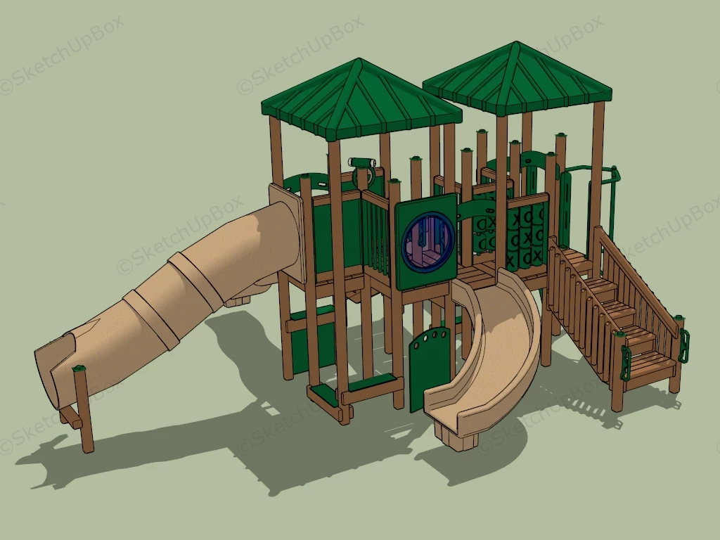 Outdoor Slide Playset sketchup model preview - SketchupBox