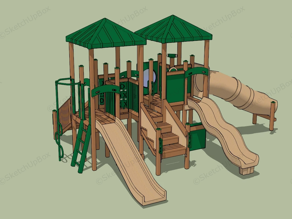 Outdoor Slide Playset sketchup model preview - SketchupBox