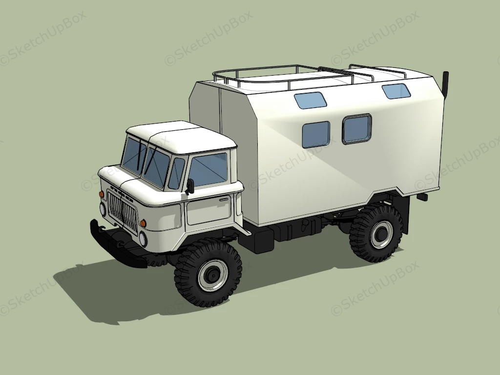 Flatbed Truck Camper sketchup model preview - SketchupBox