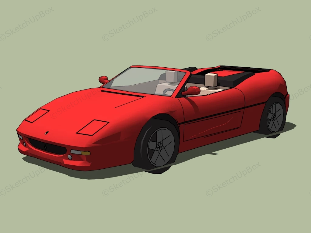 Red Ferrari Convertible sketchup model preview - SketchupBox