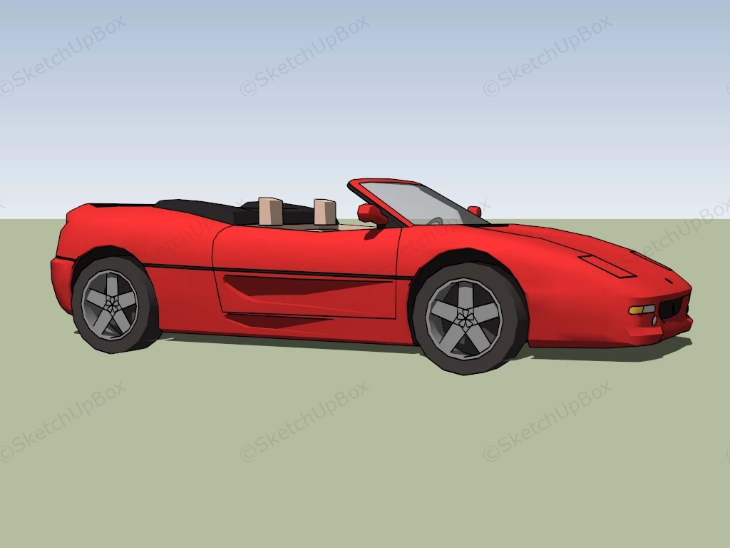 Red Ferrari Convertible sketchup model preview - SketchupBox