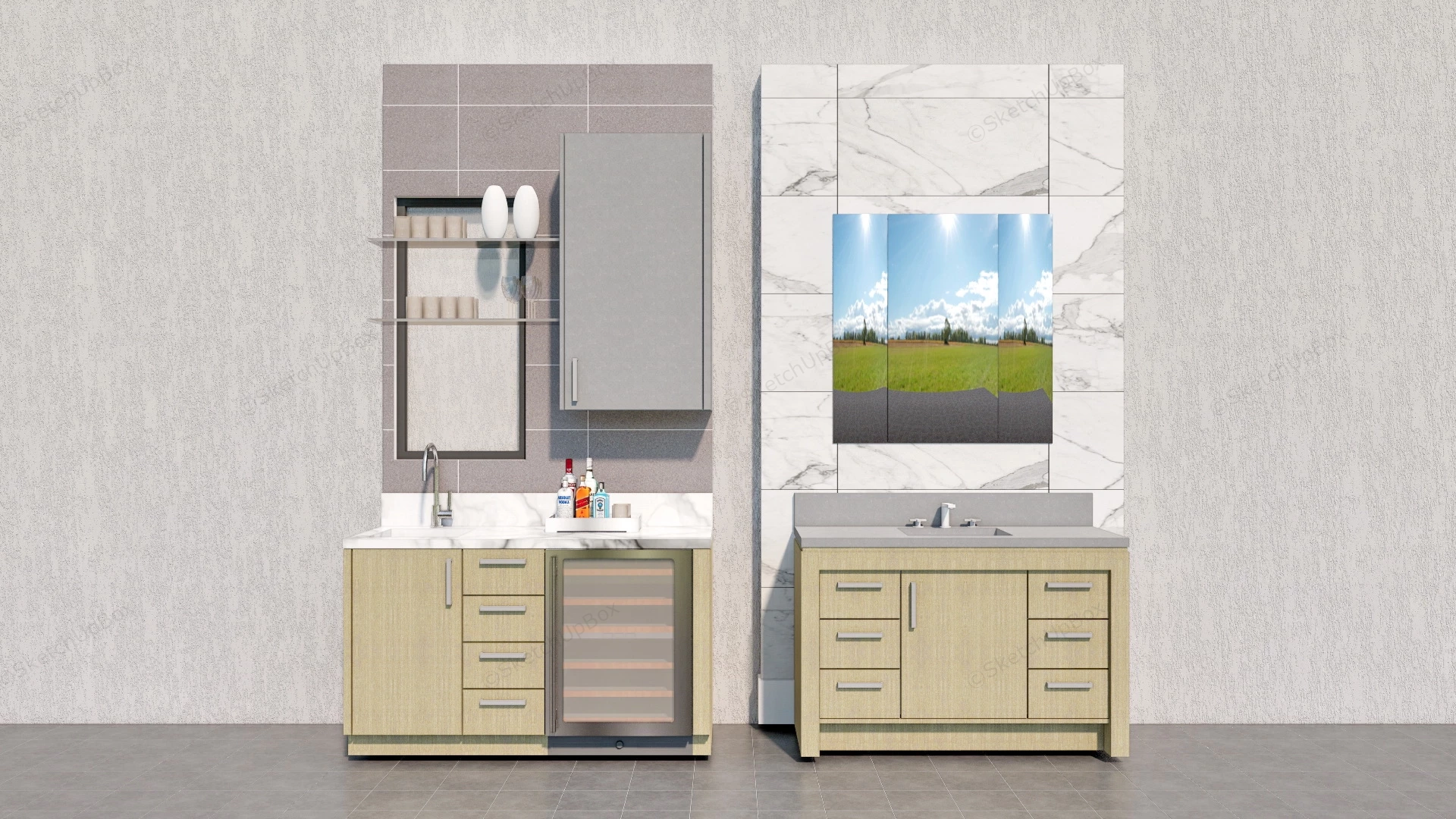 Bathroom Vanity Design sketchup model preview - SketchupBox