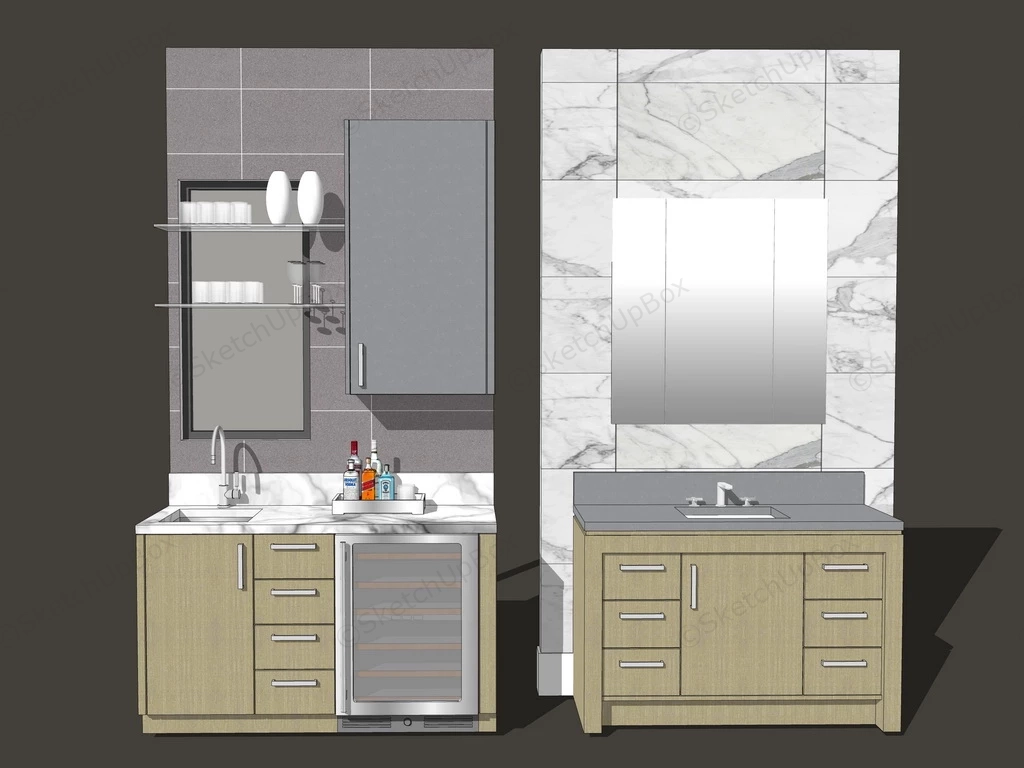 Bathroom Vanity Design sketchup model preview - SketchupBox