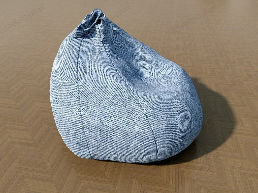 Blue Bean Bag Chair sketchup model preview - SketchupBox