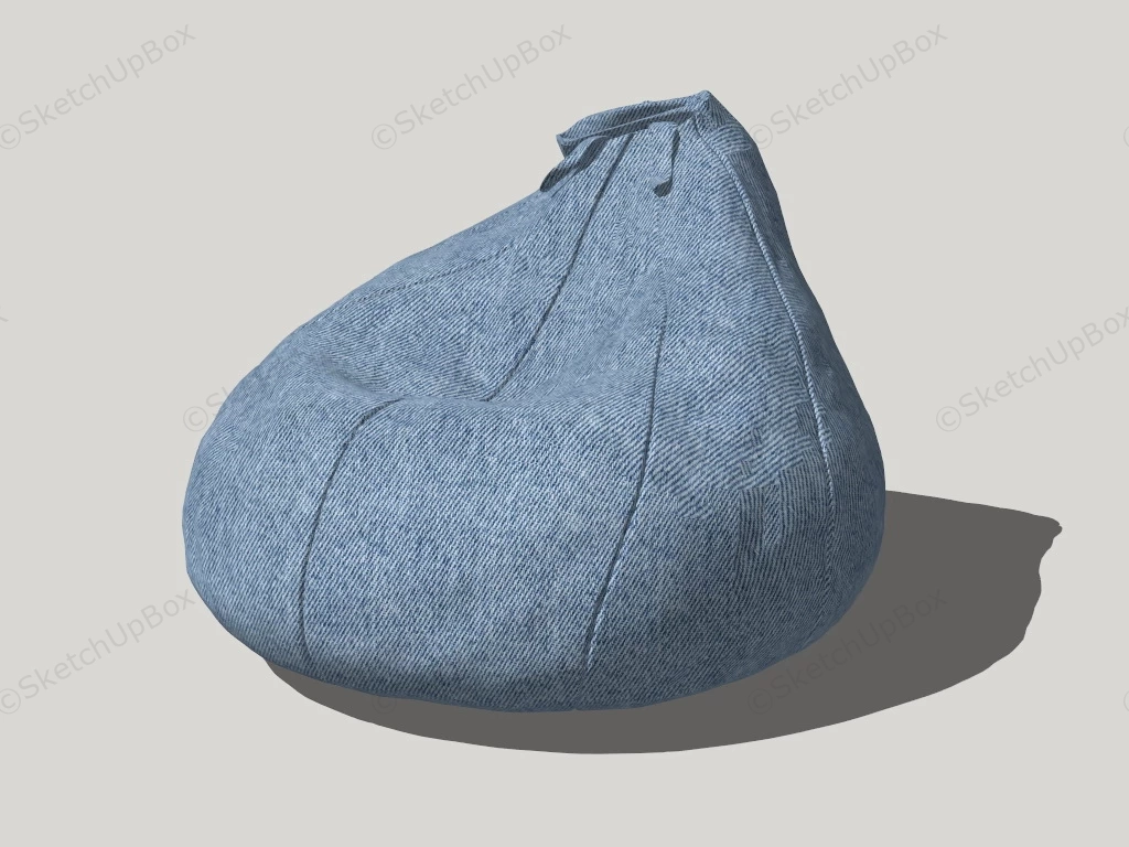 Blue Bean Bag Chair sketchup model preview - SketchupBox