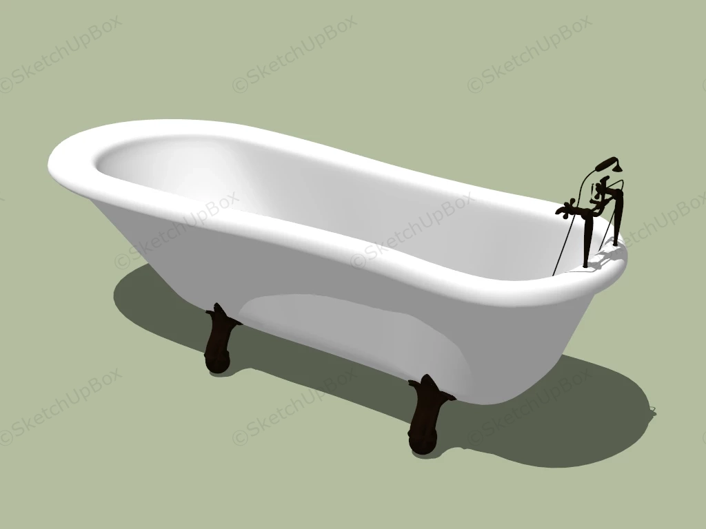 Freestanding Bathtub With Legs sketchup model preview - SketchupBox