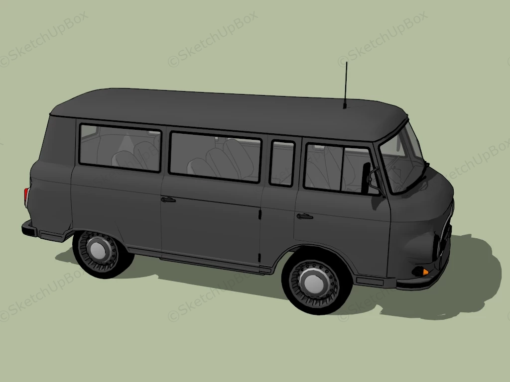 Black Minibus sketchup model preview - SketchupBox