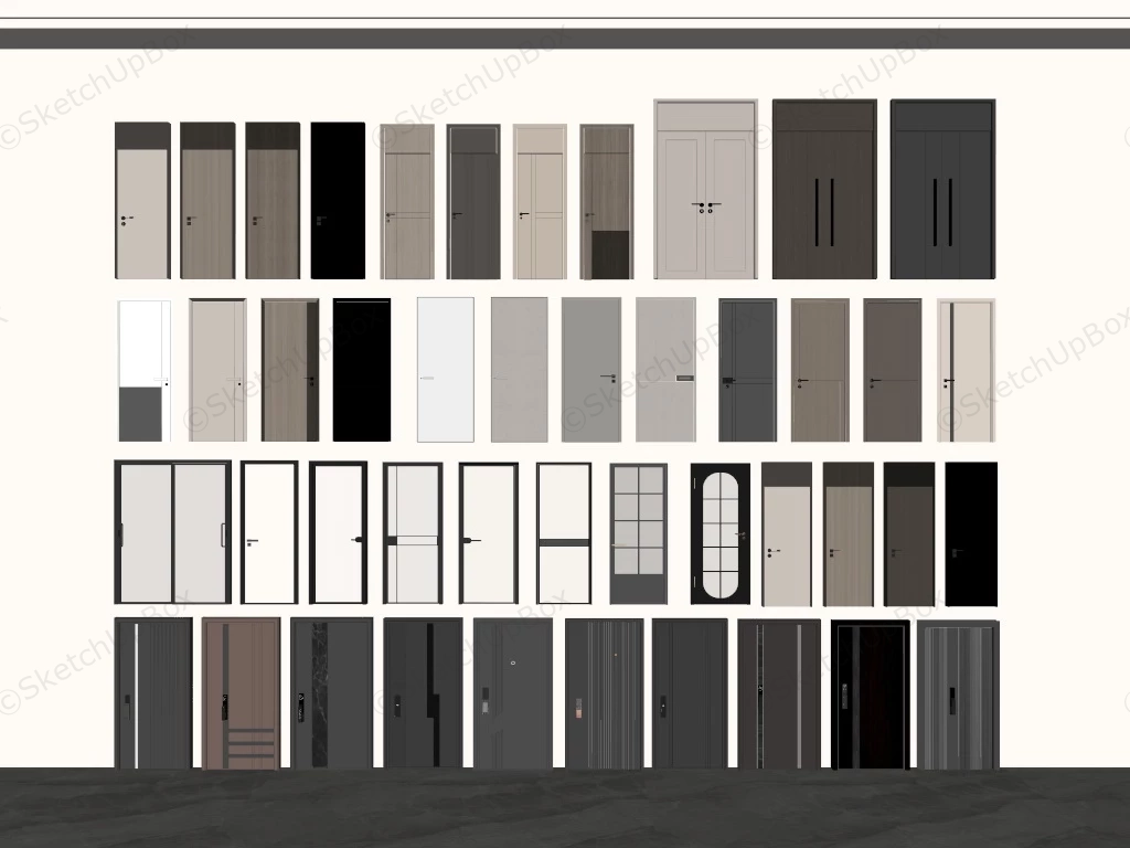 45 Types Of Doors sketchup model preview - SketchupBox