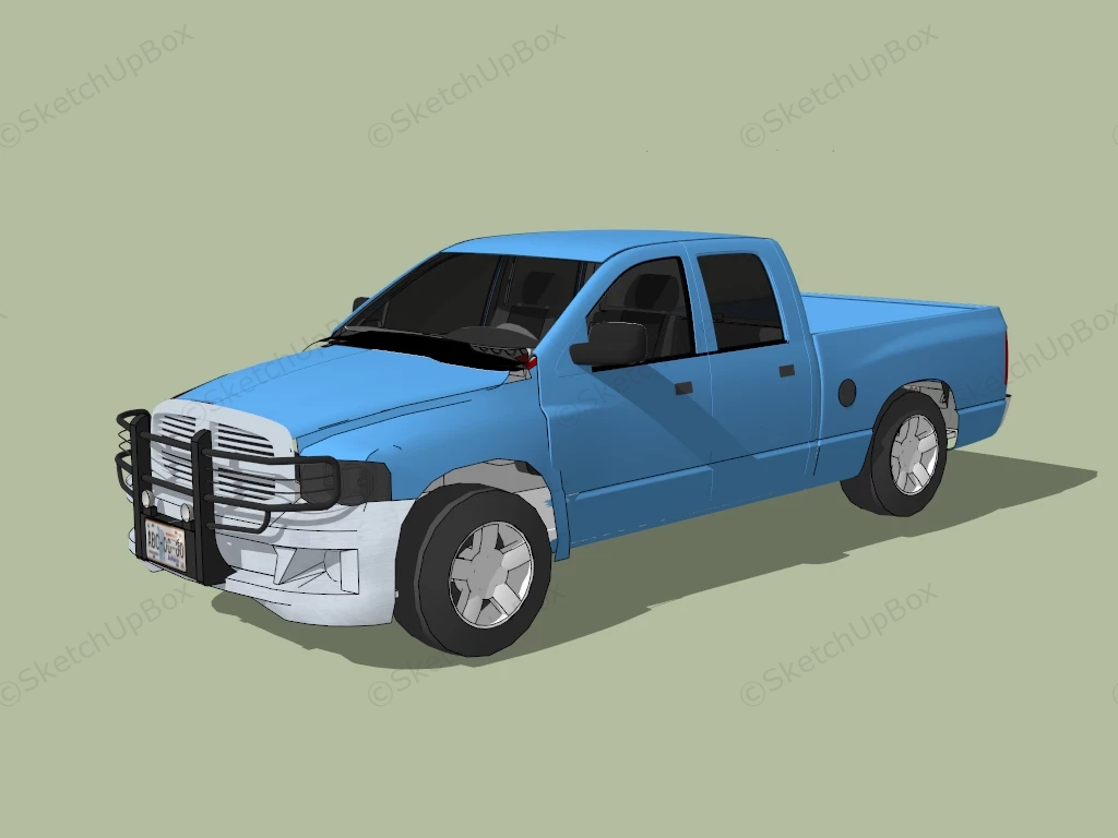 Light Blue Pickup Truck sketchup model preview - SketchupBox