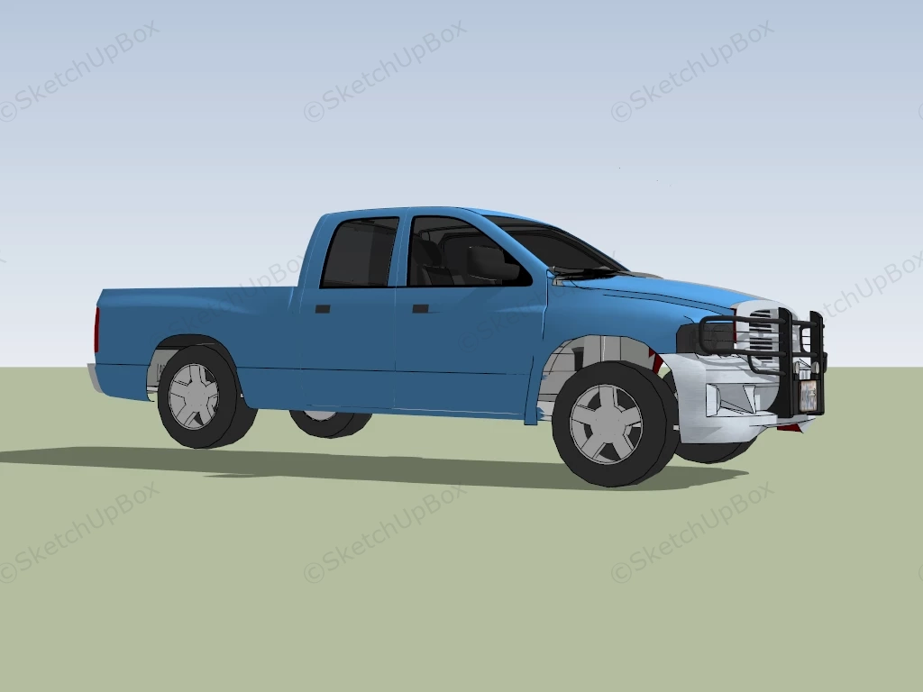 Light Blue Pickup Truck sketchup model preview - SketchupBox