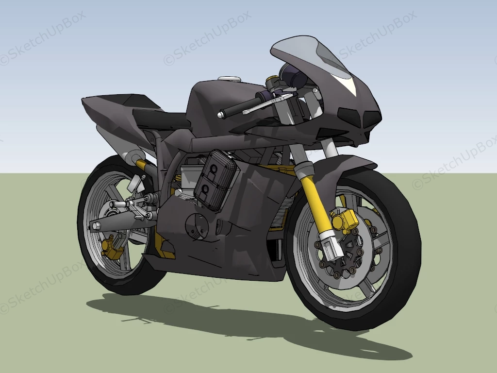 Black Sports Bike sketchup model preview - SketchupBox