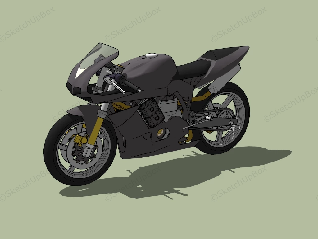 Black Sports Bike sketchup model preview - SketchupBox