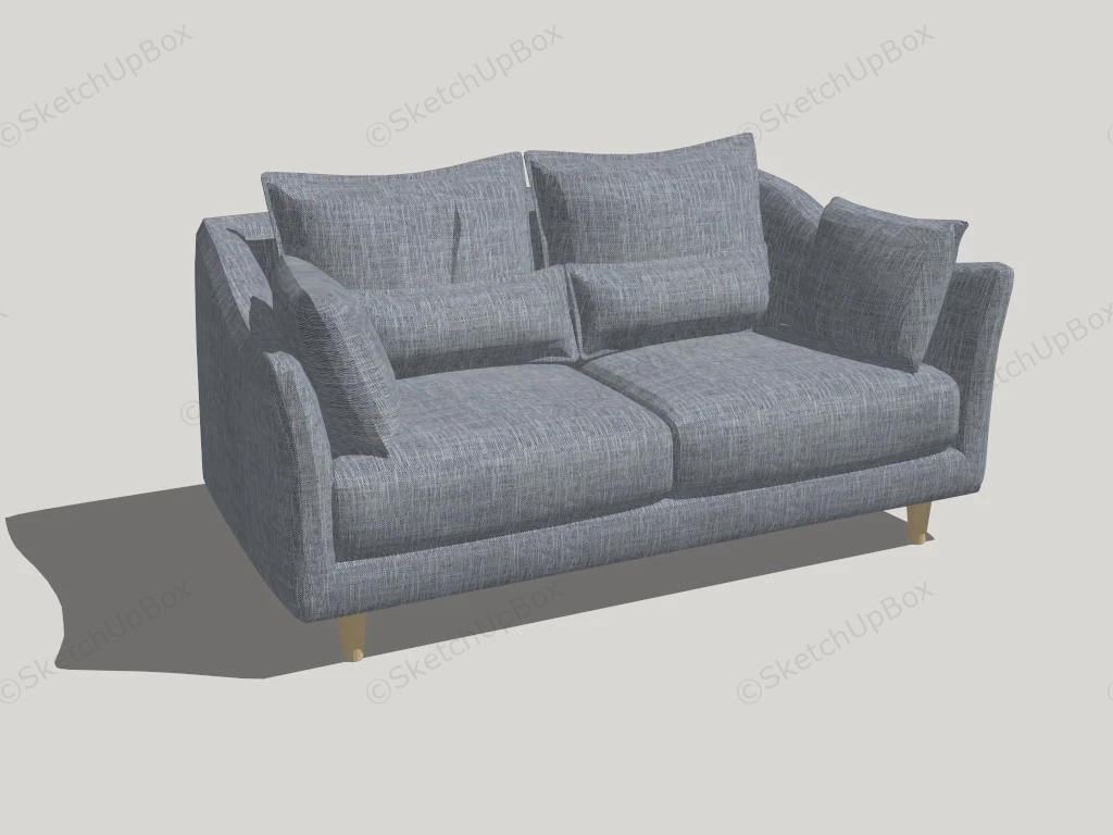 Grey Loveseat Sofa sketchup model preview - SketchupBox