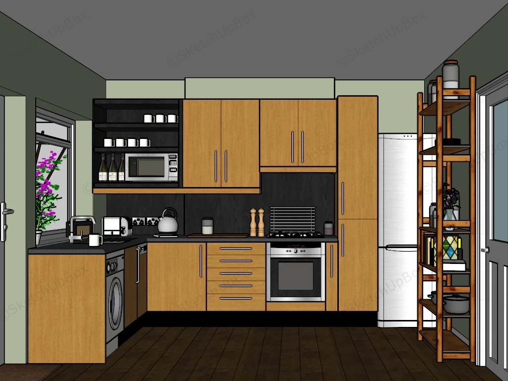 Rustic Country Kitchen Design Ideas sketchup model preview - SketchupBox