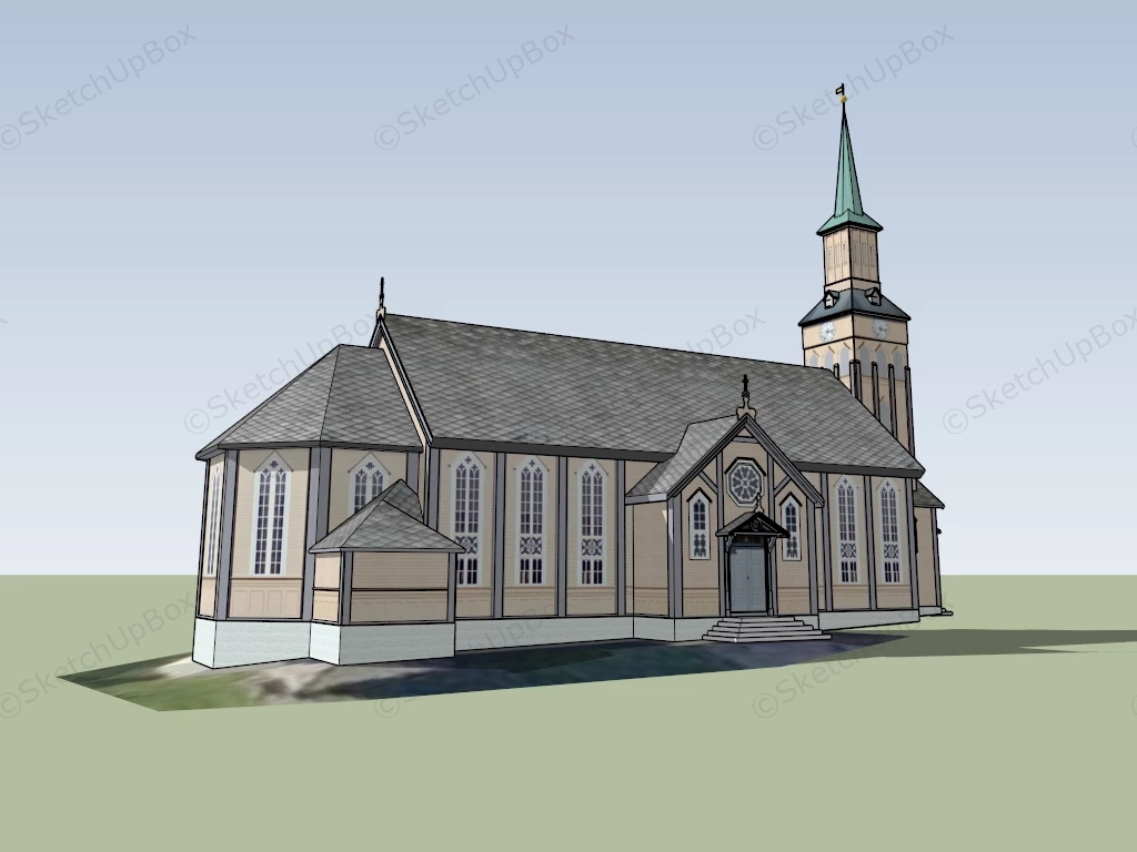 Tromsø Cathedral sketchup model preview - SketchupBox