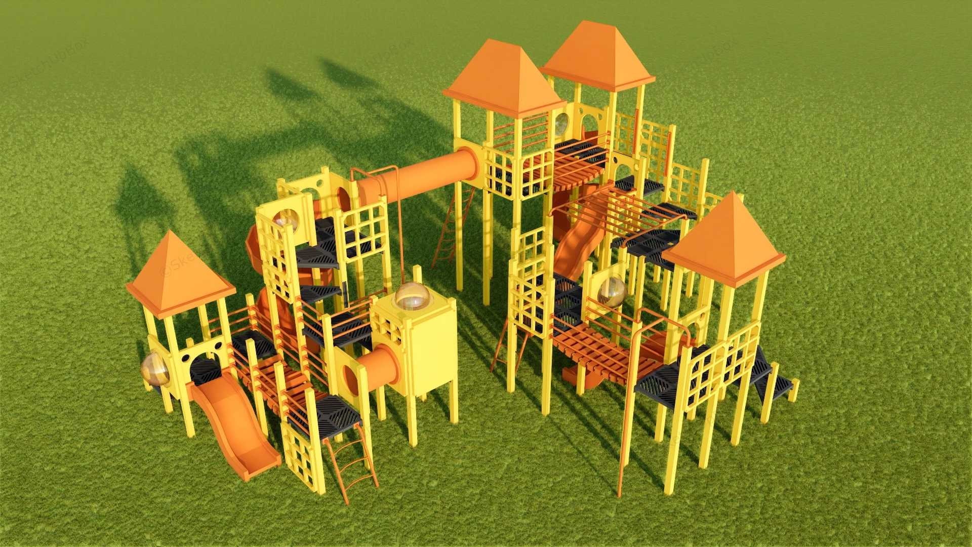 Commercial Playground Set sketchup model preview - SketchupBox