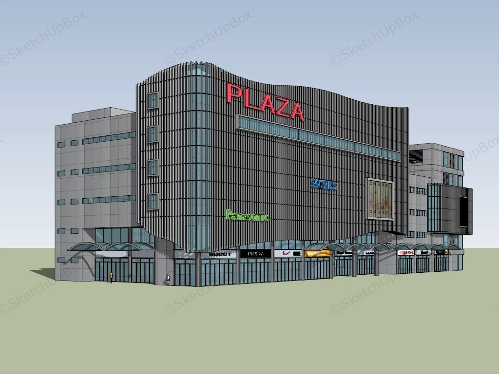 Commercial Plaza Design Architecture sketchup model preview - SketchupBox