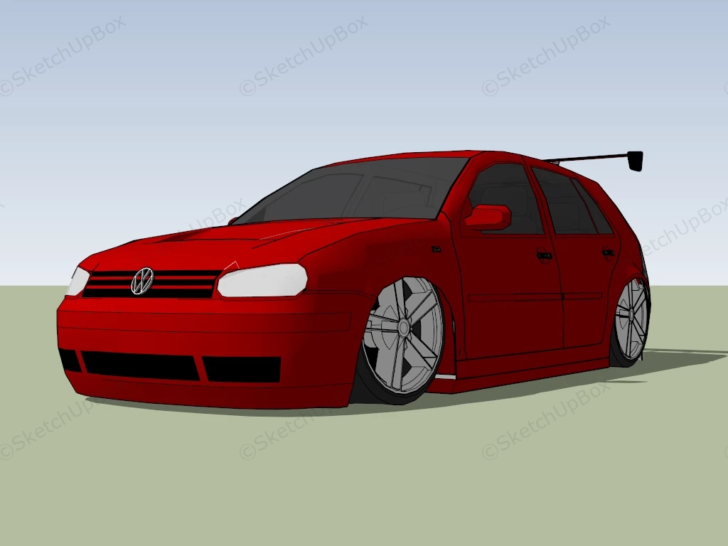 Volkswagen Golf DUB sketchup model preview - SketchupBox