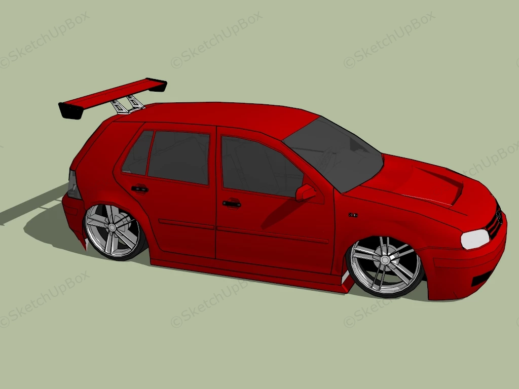 Volkswagen Golf DUB sketchup model preview - SketchupBox