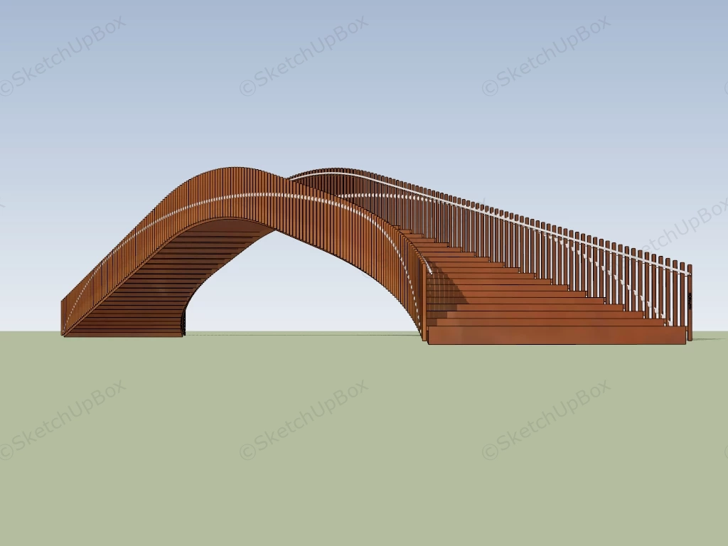 Wooden Arch Bridge sketchup model preview - SketchupBox