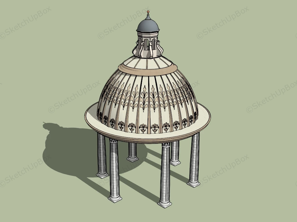 Italian Style Dome Pavilion sketchup model preview - SketchupBox