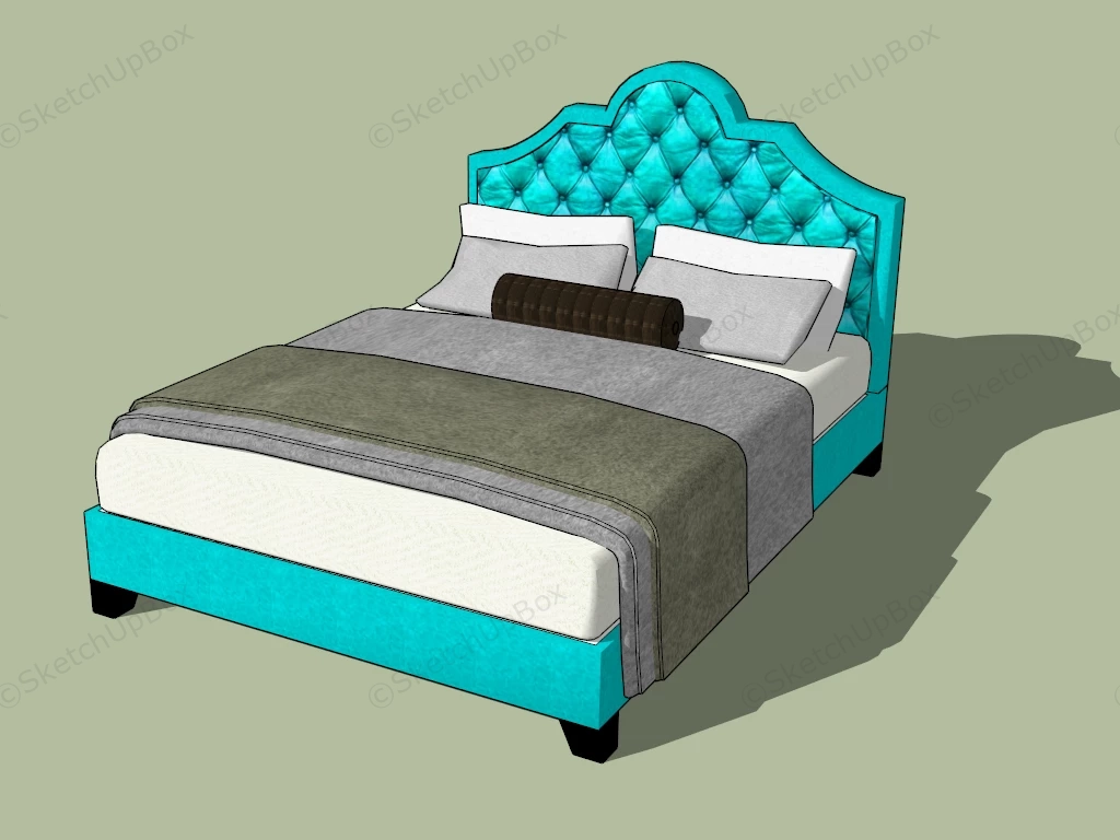 Light Blue Bed sketchup model preview - SketchupBox