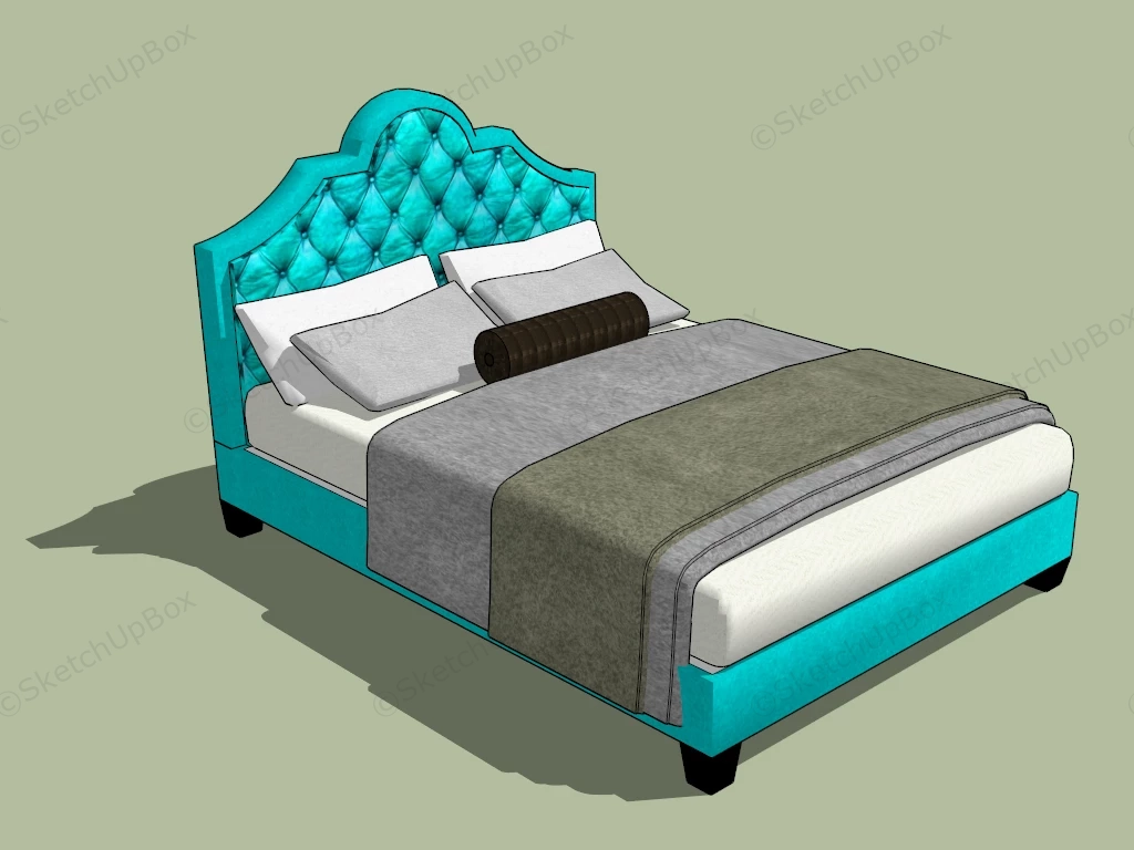 Light Blue Bed sketchup model preview - SketchupBox