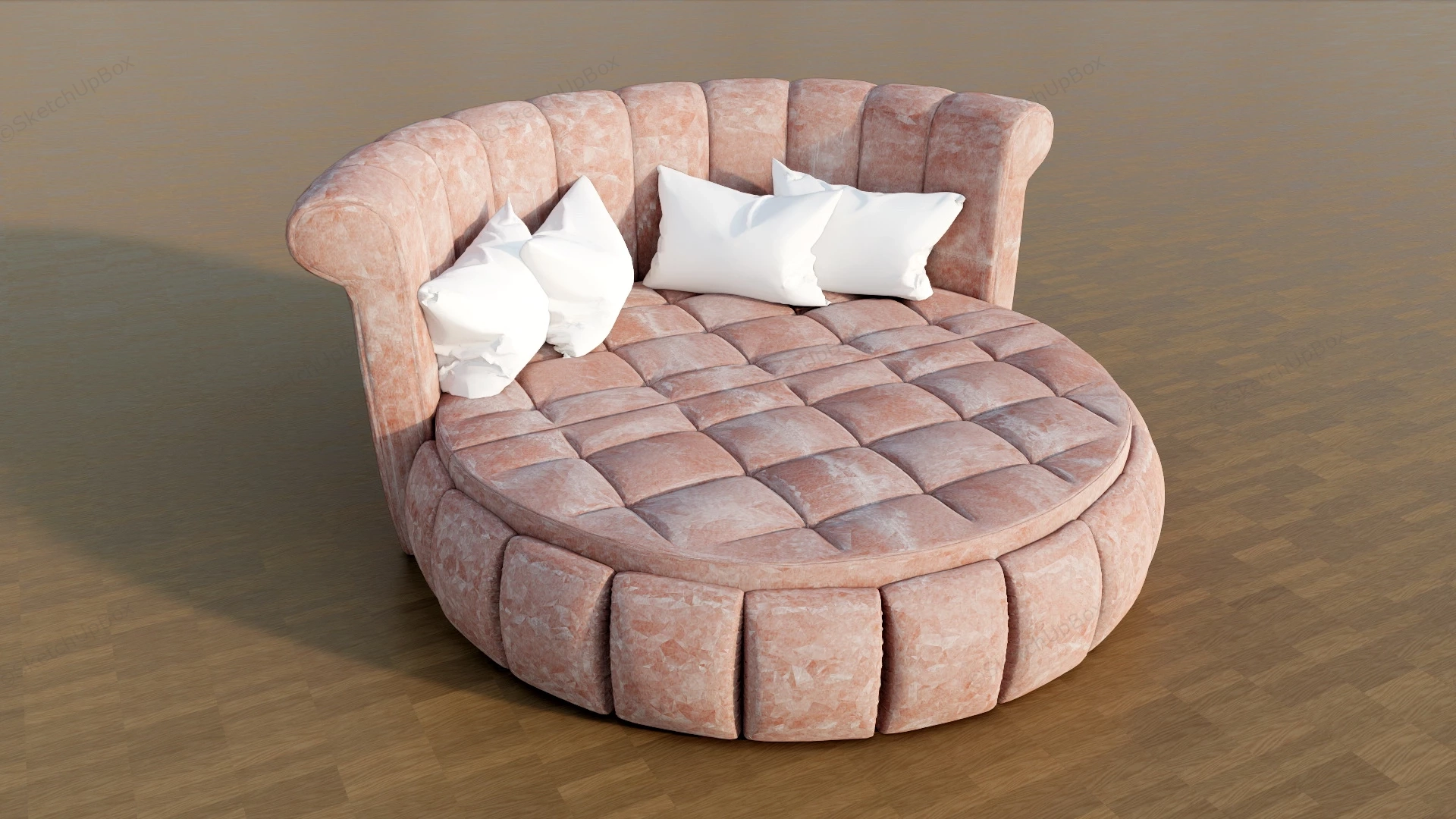 Coral Round Bed sketchup model preview - SketchupBox