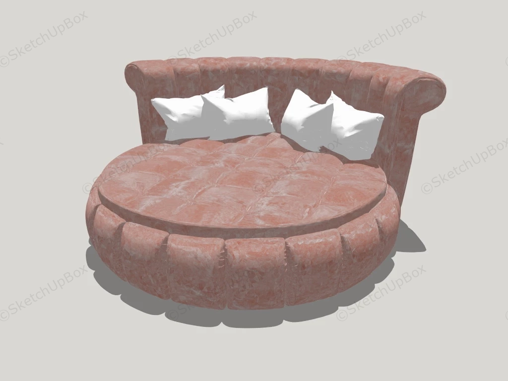 Coral Round Bed sketchup model preview - SketchupBox